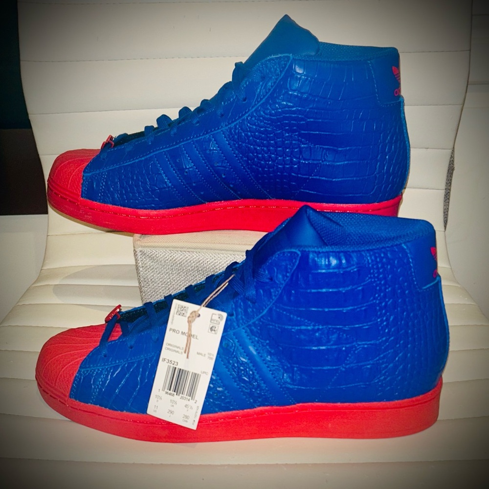 New with Tags - Adidas Pro Model Blue and Red Men’s High Top Sneakers size 11